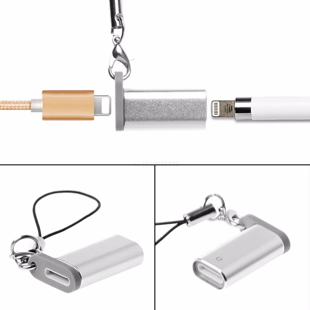 

2Pcs Portable Mini Size Metal Lightning Charging Female To Female Converter Adapter For iPad Pro Pencil