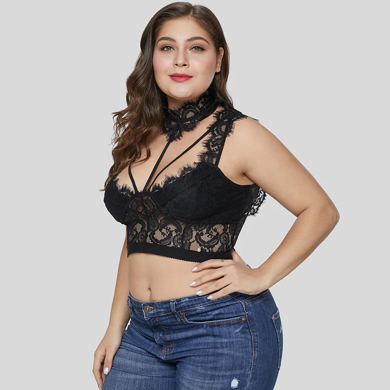 PlusMiss плюс Размеры 5XL XXXXL сексуальное колье кружевной бюстгалтер Для женщин