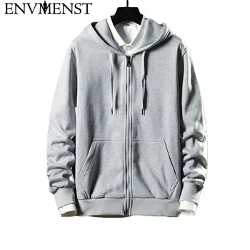 

Envmenst Men Hoodies Zipper 2018 Autumn Casual Mens Hoodies Sweatshirts Thick Men Hooded Jackets Male Coat