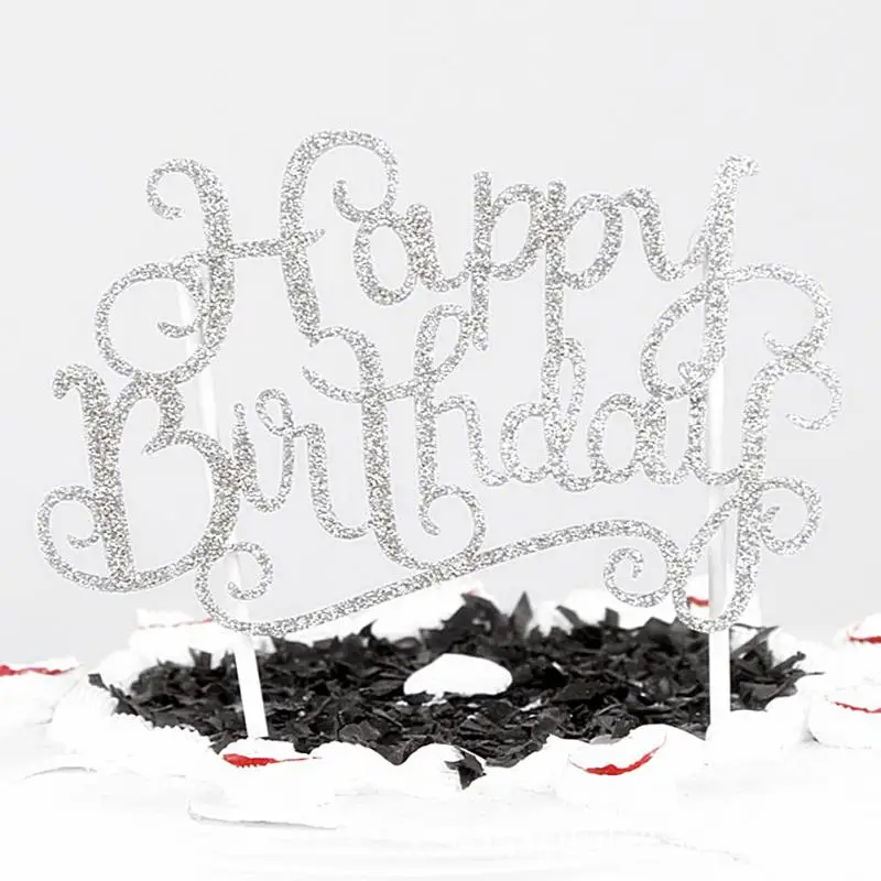 Блестящий для дня рождения с изображением флага торт Топпер вечерние Популярные наклейки декор баннерная карточка аксессуары для торта на день рождения