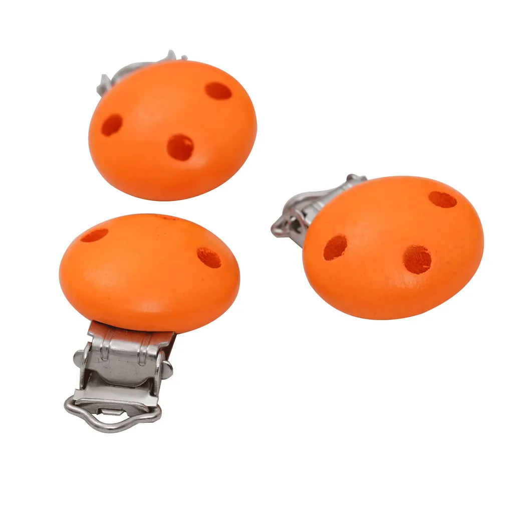 10 Pieces Baby Infant Toddler Newborn Pacifier Clips Wood Metal Holders Cute Infant Soother Clasp Feeding Supplies Bibs Burp Acc