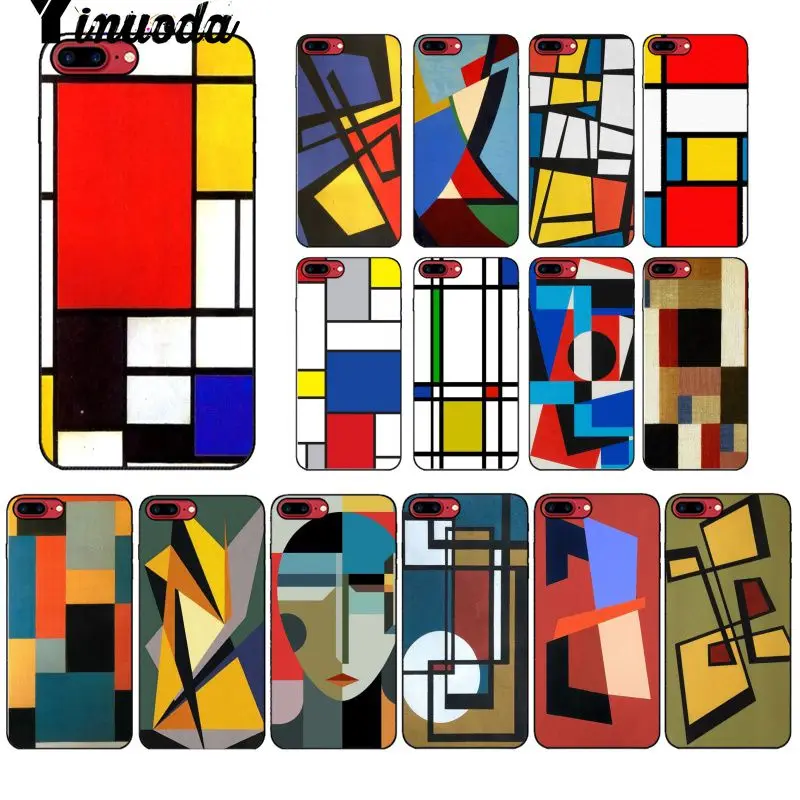 Yinuoda Питер mondrian является абстрактным Черная мягкая крышка чехол для телефона Apple