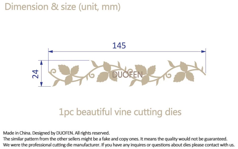DUOFEN металлические режущие штампы 070116 Листья лозы граница трафареты штампы для DIY ремесленных проектов Скрапбукинг тиснение бумаги альбом