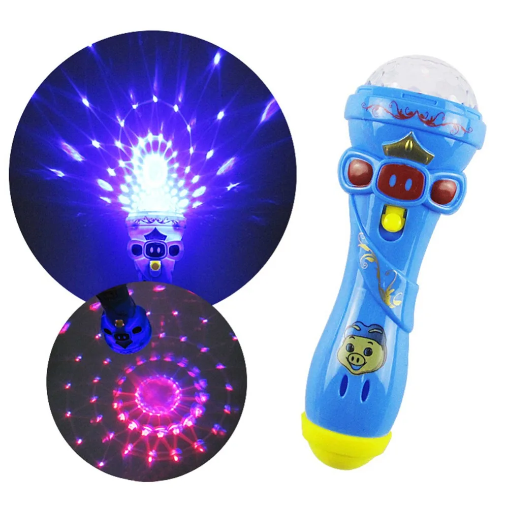 Проекция 15*4,5 см светодиодный 1 шт. Пластиковый Свет мигающий высококачественный игрушечный микрофон в форме карманного фонарика подарок для маленьких детей#287982