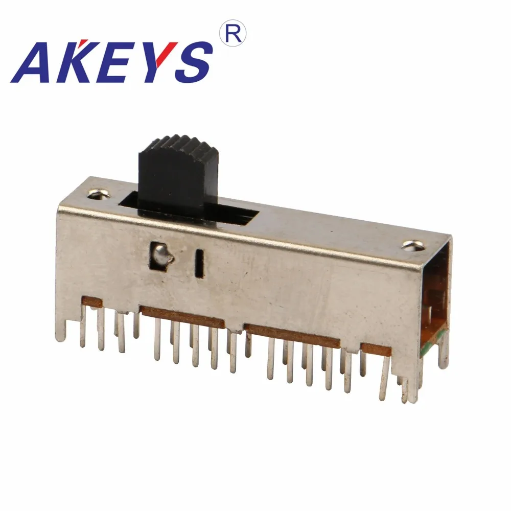 

10pcsSS-64D01 6P4T Six pole four throw 4 position slide switch 30 pin DIP type with 4 fixed pin handle heights can be customized