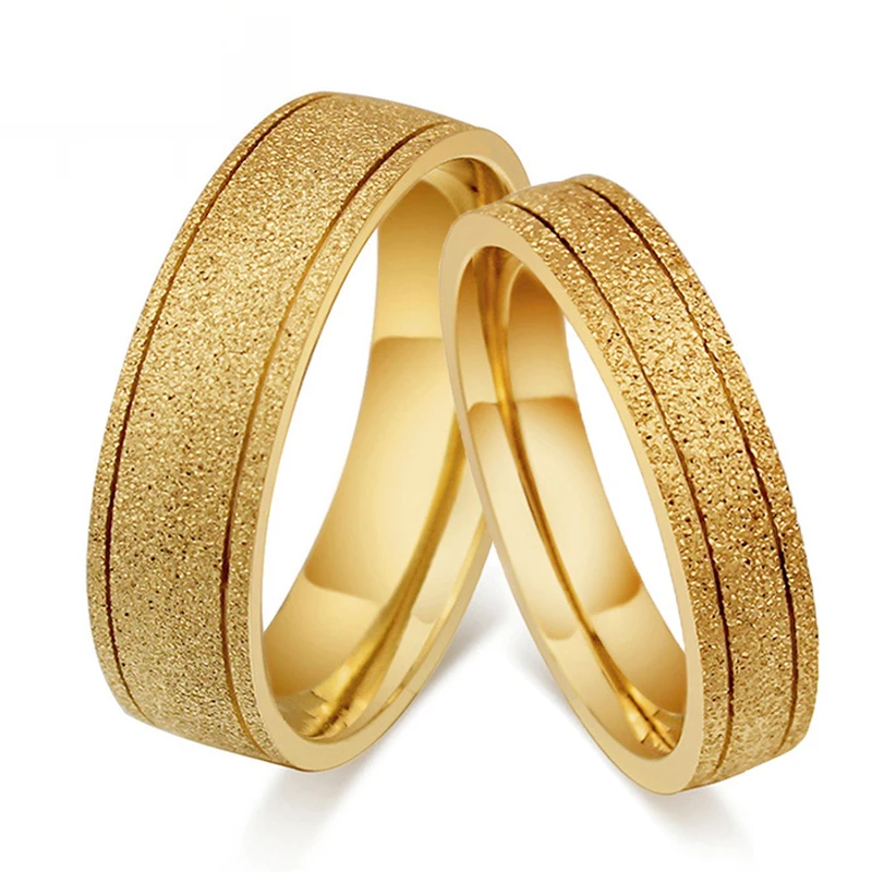 Big Discount Titanium Steel Gold Color Couple Ring For Men