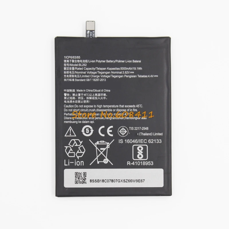 

VK 3.82V 5000mAh 19.1Wh BL262 Battery Replacement Li-Ion Bateria For Lenovo Vibe P2 P2C72 P2A42 Rechargeable Batteries