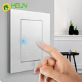 118 type LED random point switch Household stainless steel brushed panel 1 2 3 4 5 6 7 8 Gang 2 Way switch