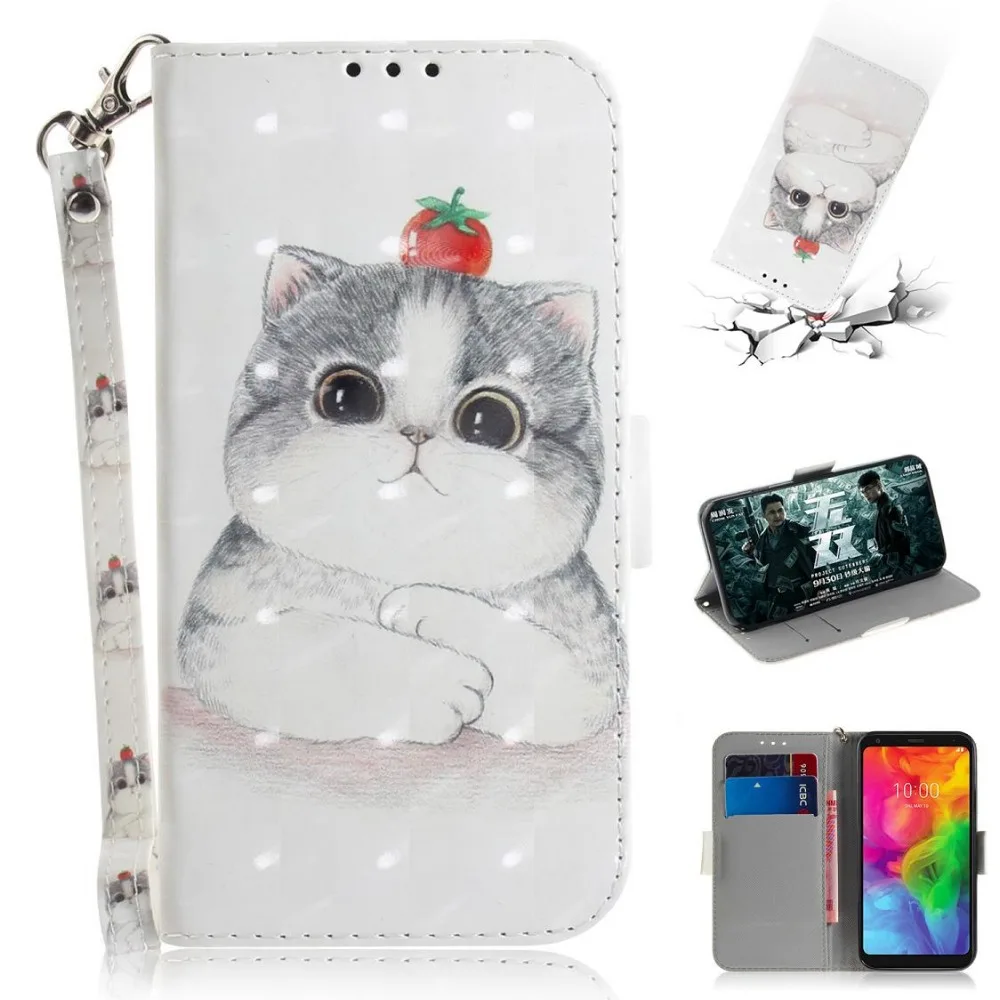Кожаный чехол книжка с 3D изображением животных для Samsung galaxy S10 Plus Lite M10 M20 A30 A50 милой