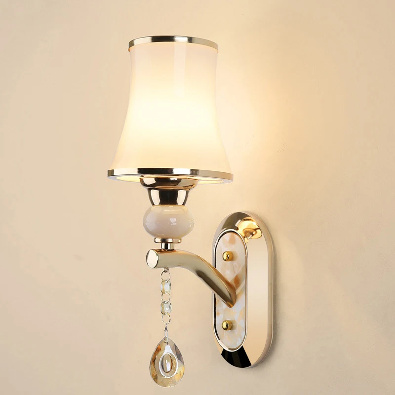 Современный простой стекла, металла художественный стиль настенный светильник светодиодный E14 220 В творческие настенные светильники для