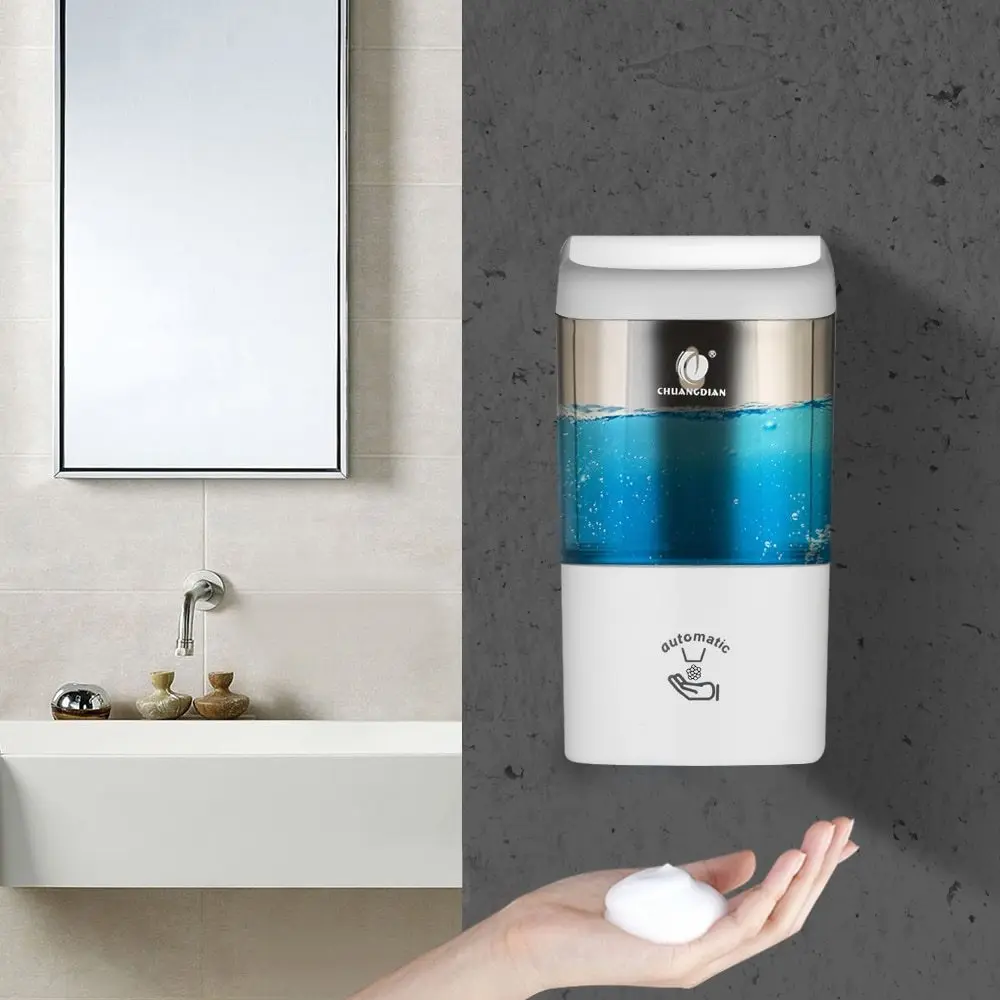 

600ml Wall-mounted Automatic Foam Soap Dispenser Touch-Free Soap Dispenser Container Box with IR Sensor for Bathroom Kitchen