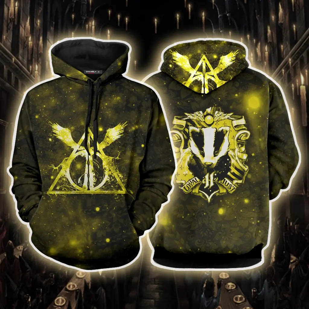 The Wizardry 3D Printed Hoodie with Pocket Ravenclaw Gryffindor for Adult Unisex Sweatshirt Costume Casual Hoodies Men Clothes