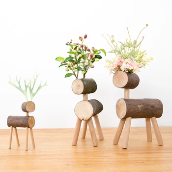

Creative desktop wooden deer decoration gift wine cabinet home accessories crafts furnishings living room shelf decoration