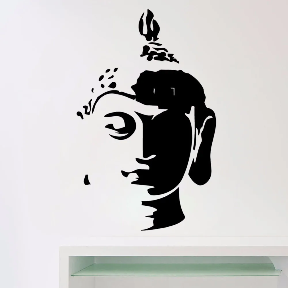 Buddha Head Wall Art Decal Bedroom Buddhism Oriental Buddhist