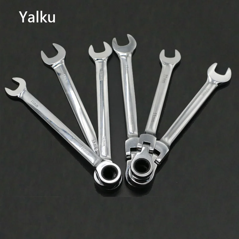 Ключ yalku, гаечный ключ, метрический размер, с храповым механизмом, с ручкой, набор зубчатых гаечных ключей, Набор комбинированных трещоток, динамометрический ключ, ручные инструменты, комплект ключей, 6 шт