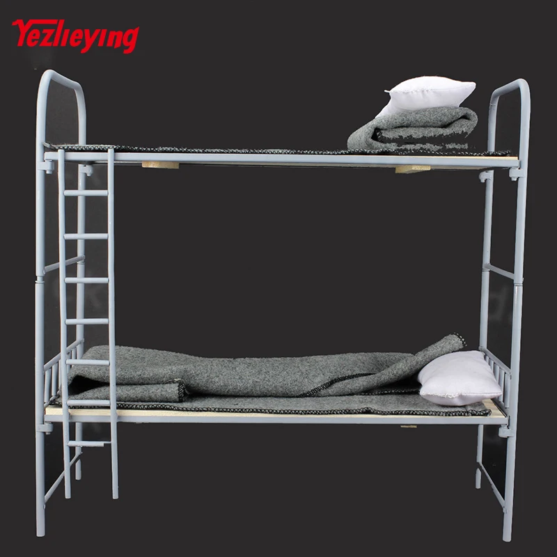 1/6 Scale Military Accessories Toy Model WWII German Metal & Wooden Bunk Bed Set Fit 12 Inch Hottoys action figure Scene Props