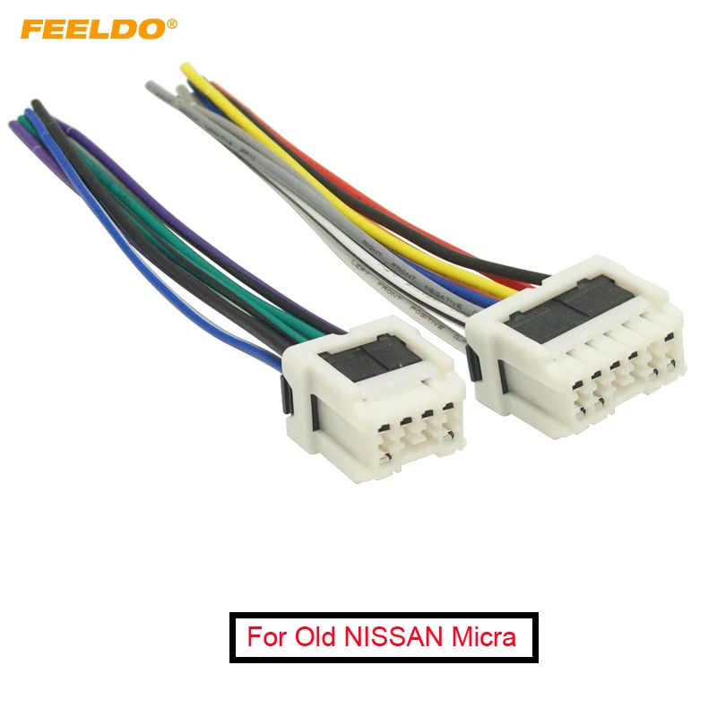 

FEELDO 10Pair Car Stereo Power Wiring Harness Adapter For Old NISSAN Micra Patrol Skyline Sunny Primera Radio Wire Plug#5712