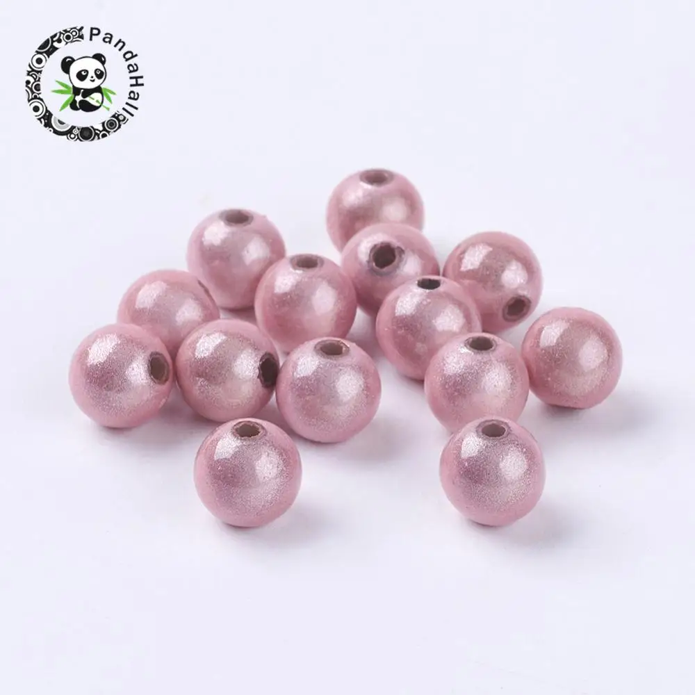 Miracle Acrylic Round Spacer Beads, Pink, 8mm, Hole 1.8mmin Beads