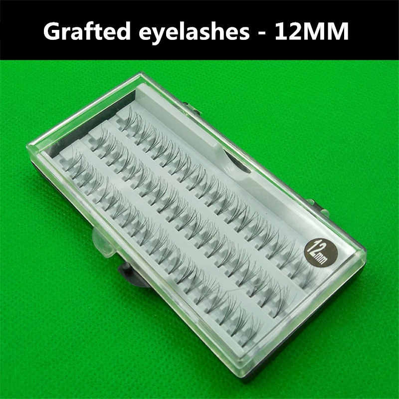 

60pcs 12MM High Quality 3D Natural individual Eye Lashes Extension Grafting False Eyelashes Makeup Tools