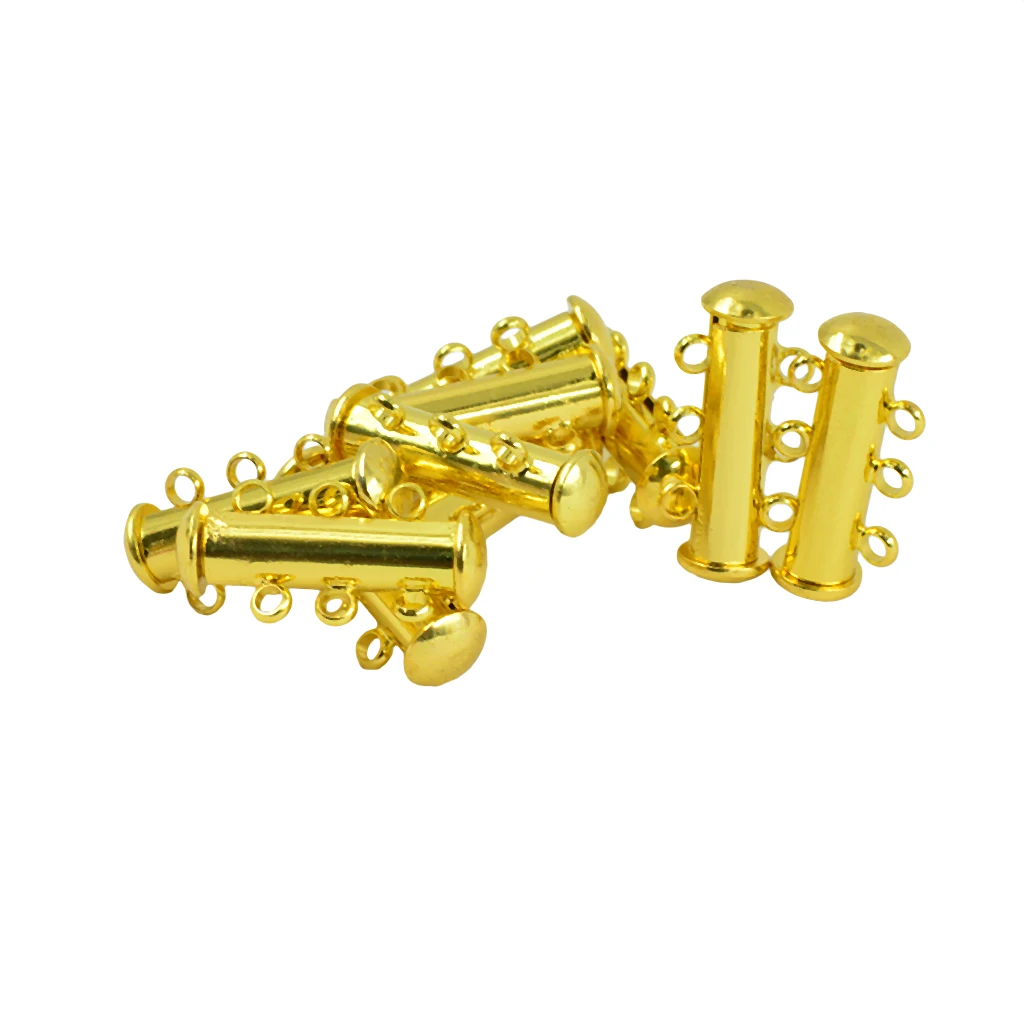 20 Pieces Multi Strand Slide Magnetic Tube Lock Clasp for Necklace Bracelet 