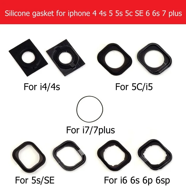 Резиновая прокладка для держателя кнопки Home iPhone 4 4s 5 5c 5S SE 6 6s 7 plus сменная