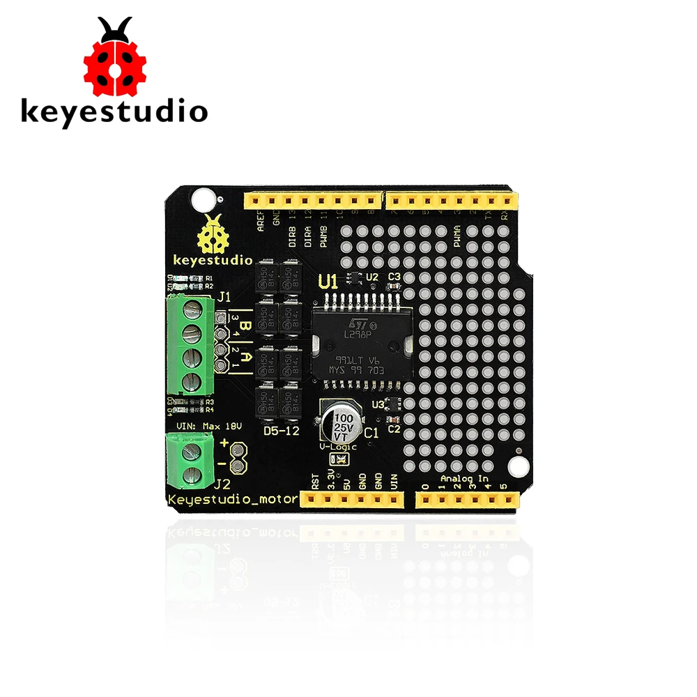 Keyestudio L298P щит/2 А модуль привода с двойным двигателем высокой частоты для arduino|arduino