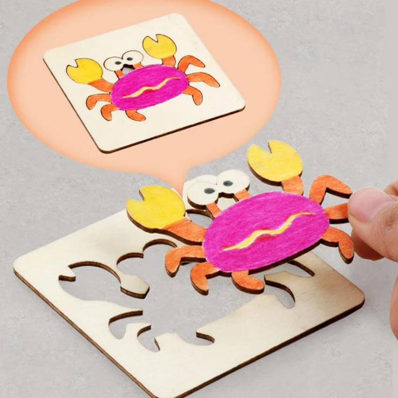 110Pcs Drawing Toys Children Wooden Animal Models Education Puzzle Graffiti Coloring Painting Template Set Educational Toys