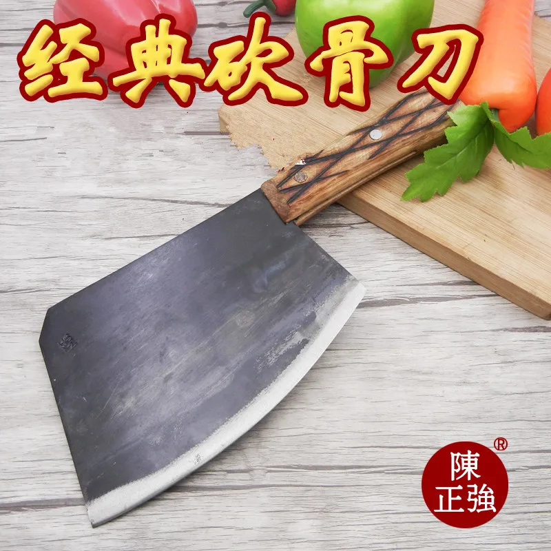 CZQ Carbon Steel Forged Professional Chef Chopping Bone Knife Cutting Big Bone Firewood Knives Kitchen Cutting Axe Butcher Knife