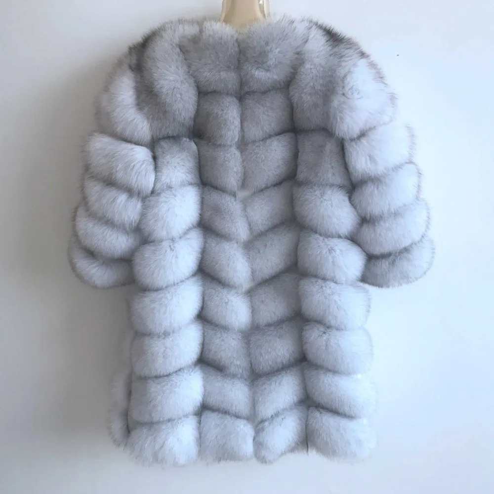 Натуральный мех лисий мех жилет 90 см длинное пальто рукава дизайн для женщин рукава можно демонтировать