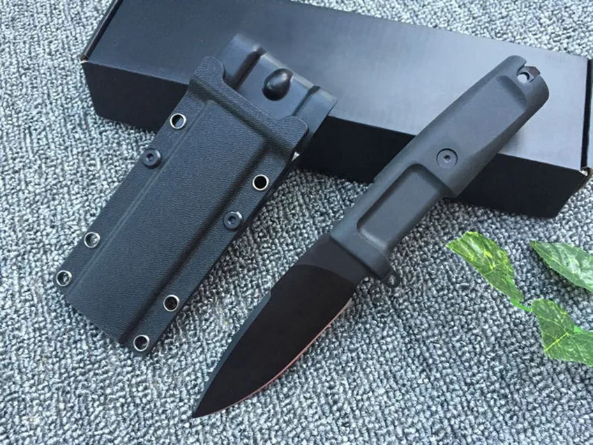 Pointed end Tactical Small Fixed Knives,5Cr13Mov Blade Rubber Handle