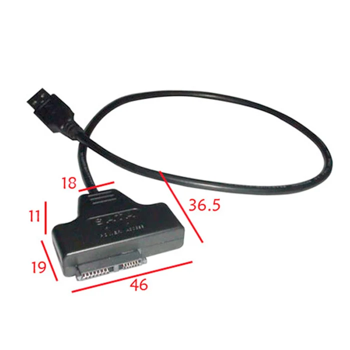 USB 2 0 к Slim SATA 7 + 6 13 контактный кабель для ноутбука адаптер 50 см|slimline sata|adapter cableusb 2.0 |