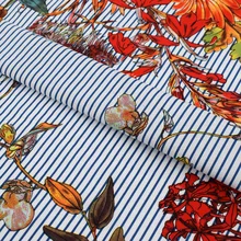 Новинка, темно-синяя полоска, реактивная окраска, чистый хлопок, ткань для летнего платья, рубашка telas por metros tissu au metre vestido DIY