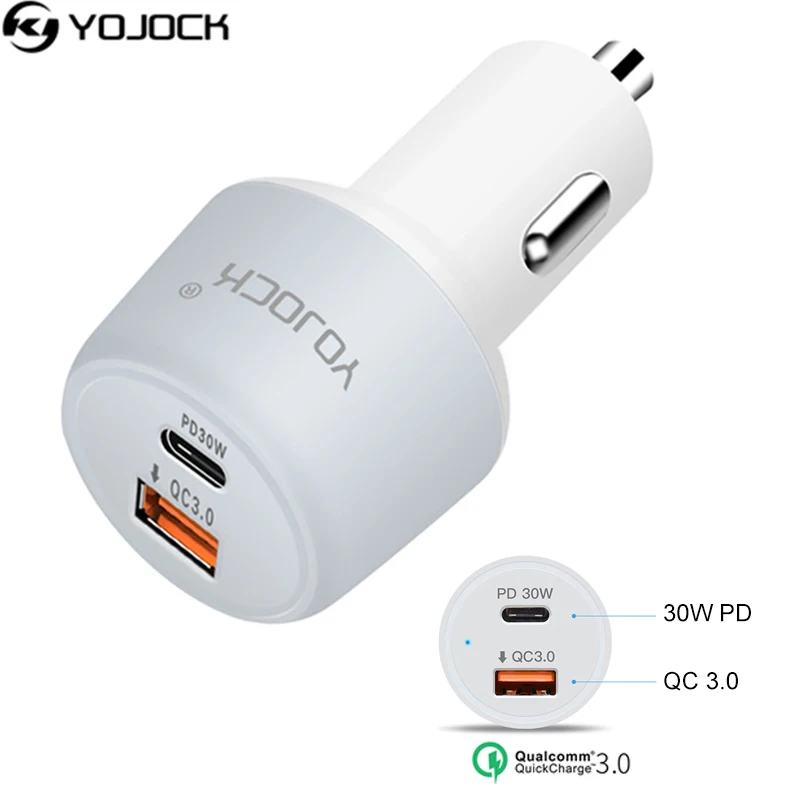 USB C Car Charger QC3.0 Smart Type C Car Charger Fast Mobile Phone