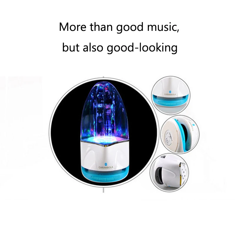 Water dancing bluetooth speakers colorful lights water column music fountain sound card mini computer subwoofer3