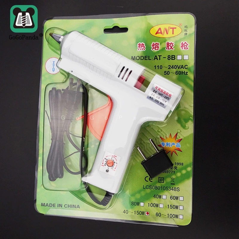 Free Shipping 220V 40-150W Hot Melt Glue Gun Temperature Adjustable Repair Kit Tools With 5 Pcs Glue Sticks Big Size