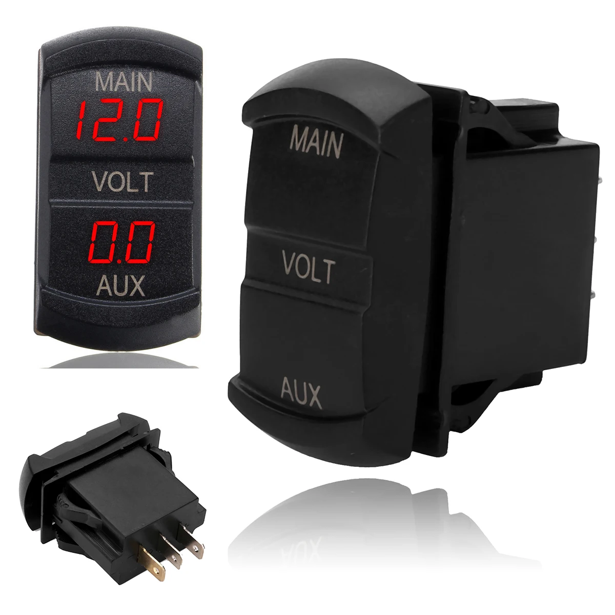 

New Arrical 1pc 10-60V Red LED Digital Dual Voltmeter Voltage Gauge Monitor for Car Boat