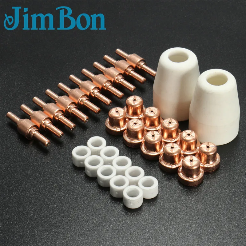 

JimBon 32pcs PT 31 LG-40 40A Standard Size Plasma Cutting Torch Cutter Consumables Extended TIP Nozzles Electrode
