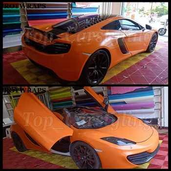

Ceramic Orange Vinyl Wrap Car Wrap foil Covering With air free PROTWRAPS Low tack glue Like 3M Quality 1.52X20M / 5x67ft