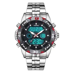 STRYV новый S шок для мужчин спортивные часы с большим циферблатом кварцевые цифровые часы для мужчин Элитный светодиодный LED Военная