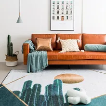 Скандинавском стиле INS Популярные Зеленый Кактус коврик для гостиной, девушки прикроватный коврик, украшение земли коврик