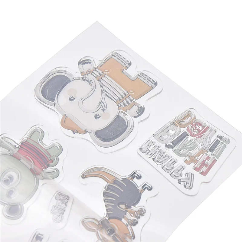Милый рисунок животных прозрачный чистый силикон штампы для DIY Скрапбукинг карты изготовление ручной работы предметы домашнего обихода