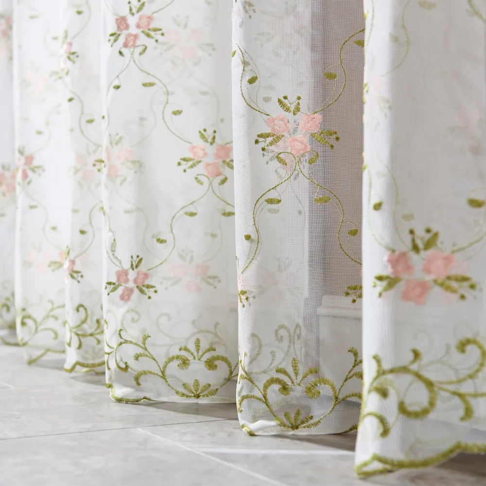 

Embroidery Tulle Curtains for Living Room The Bedroom European Modern Luxury Decorative Drapes Sheers Voile Tulle Curtain
