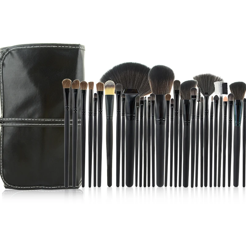 

Pinkiou 32pcs Black Professional Makeup Brushes Set Cosmetic Brush Kit Case Make Up Brush Kits Makeup Beauty Face Care Tool