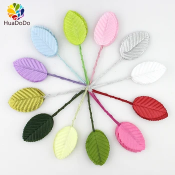 

30pieces 5cm Silk Leaves Green leaf artificial flowers for stocking flower wedding Party decoration Scrapbooking