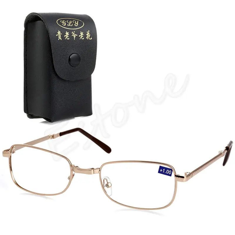 

Folding Metal Reading Glasses +1.00 1.50 2.00 2.50 3.00 3.50 4.00 Diopter + Case
