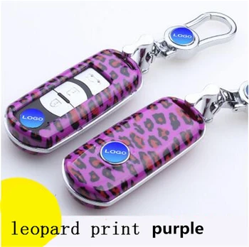 

New Arrival Car key cover For Mazda key leopard print style Car key ring for Mazda6 CX-7 CX-3 Axela ATENZA key with gift box