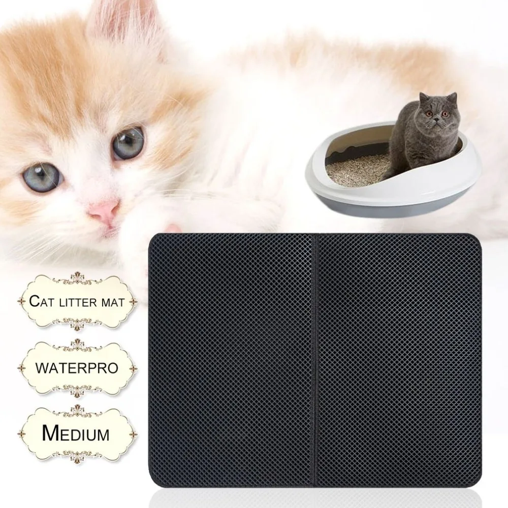 

High Elastic Foldable Pets Cats EVA Mat Pads Large Size Non-Slip Waterproof Cat Litter Mat Trapper Pad for Household Use