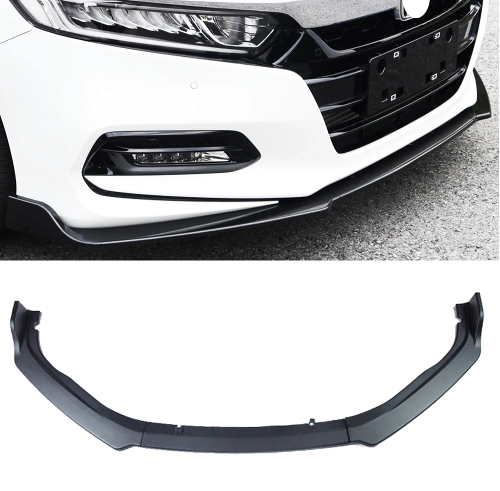 Carbon Fiber Look Front Bumper Lip Protect Cover Trim 3pcs for Honda