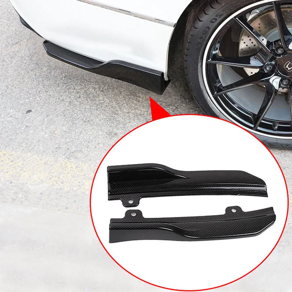 For Honda Accord 2018 Carbon Fiber/Black Style ABS Rear Bumper Skirt ...