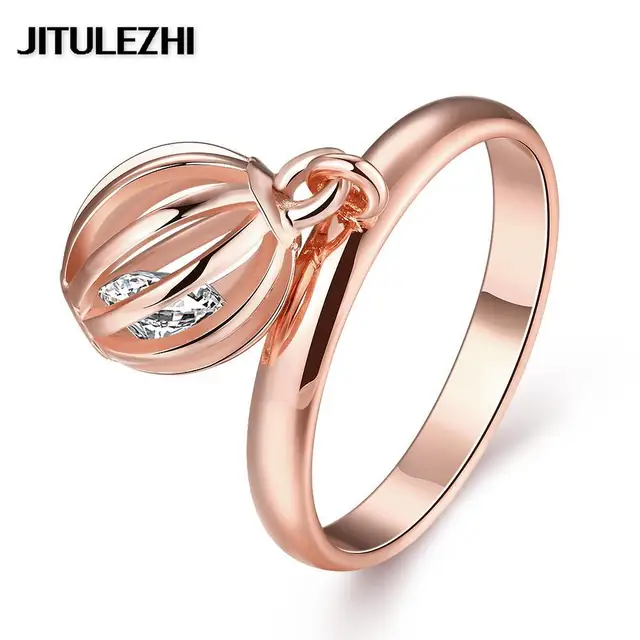 Gold Color Rings For Women Men Stone Wedding Ring Bridal Jewelry Gold Color Rings For Women Men Stone Wedding Ring Bridal Jewelry Joias Ouro Clic Brazilian